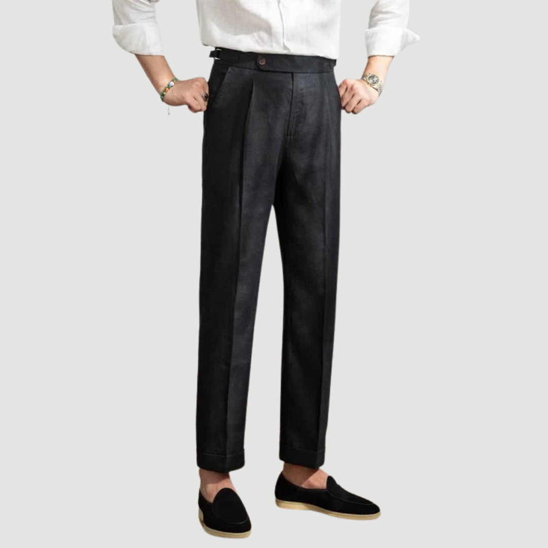 Leano: Classic Linen Trousers | Sand