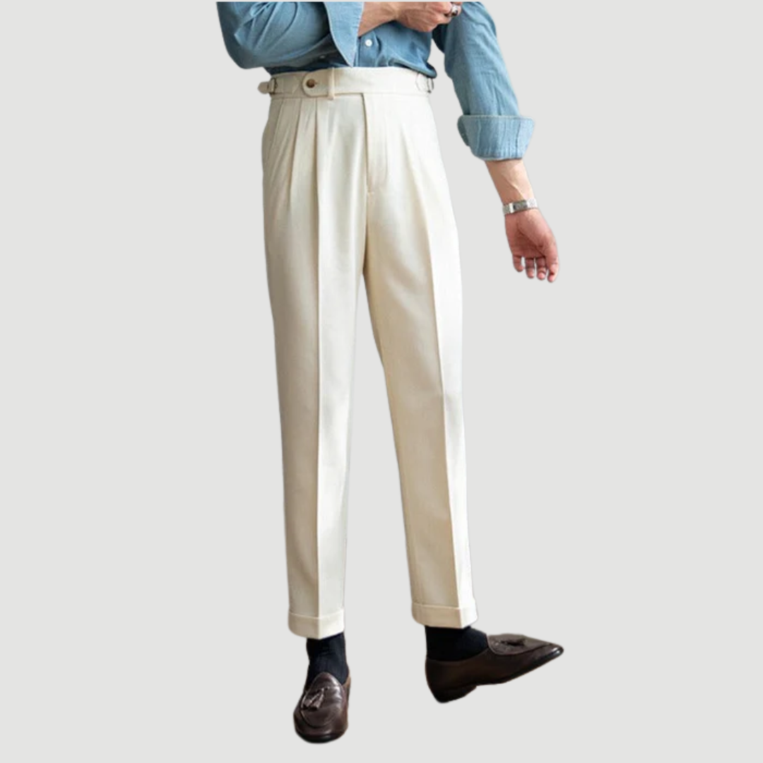 Aksel: Signature Wool Trousers | Cream