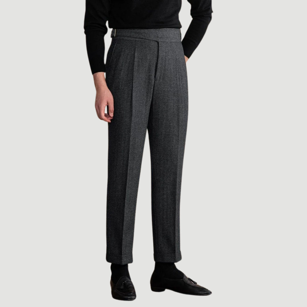 Magnus: Wool Tailored Trousers | Graphite