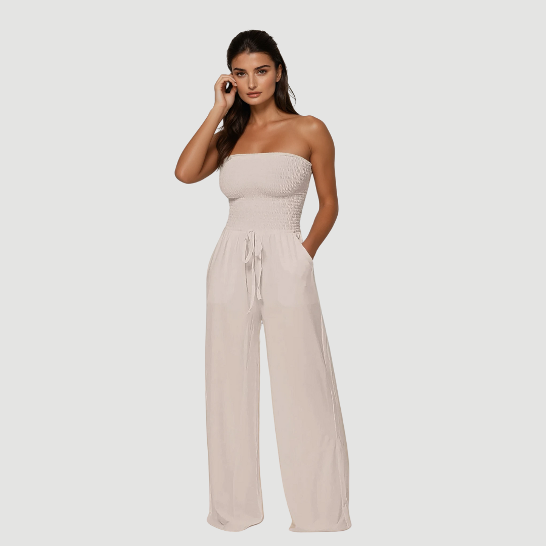 Ava: Off-Shoulder Jumpsuit  | Brown