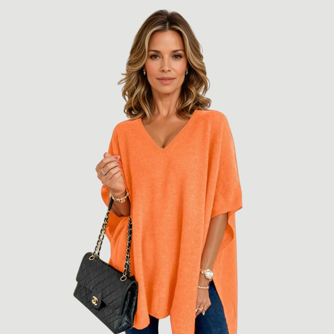 Naya: Effortless Knit Poncho | Dusty Pink