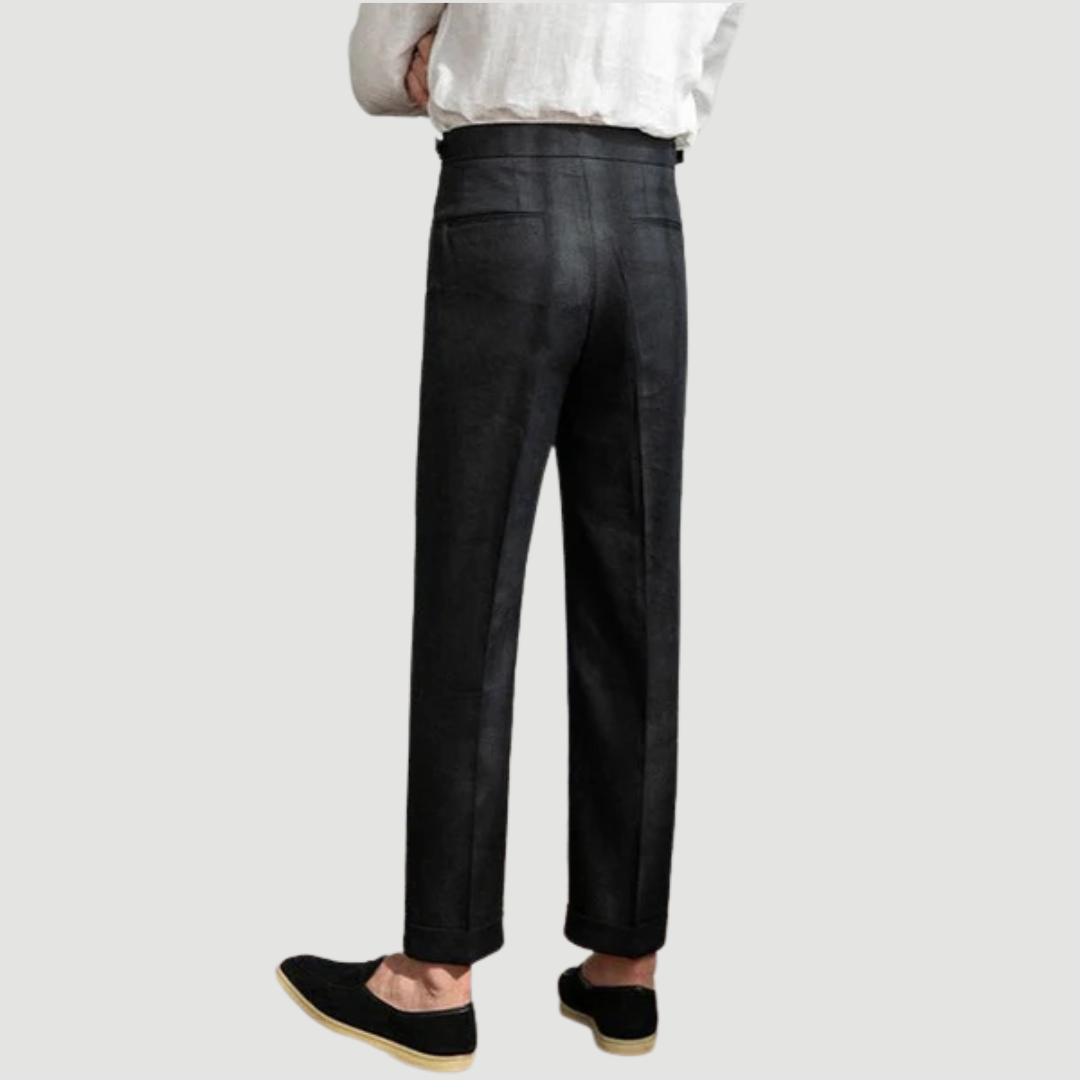 Leano: Classic Linen Trousers | White