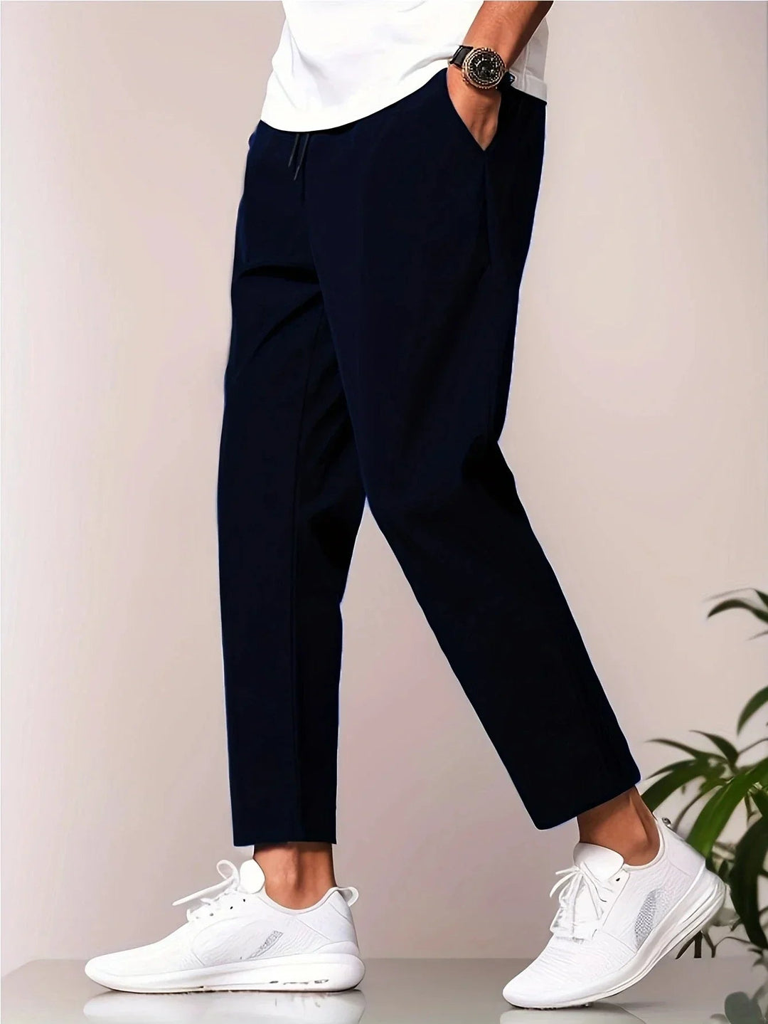 Enzo: Lightweight Tailored Trousers | Blue