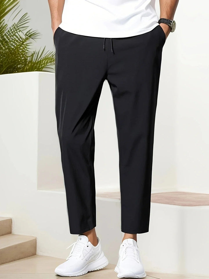 Enzo: Lightweight Tailored Trousers | Grey