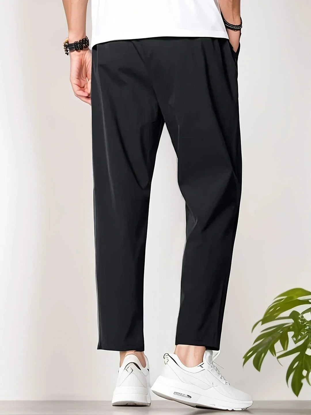 Enzo: Lightweight Tailored Trousers | Black