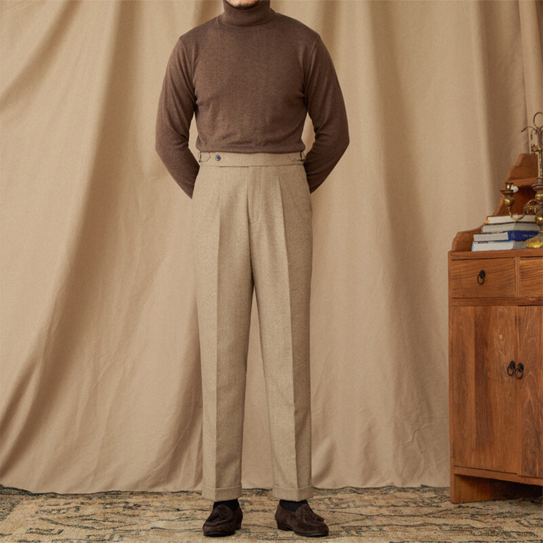 Corvin: Wool Trousers | Truffle