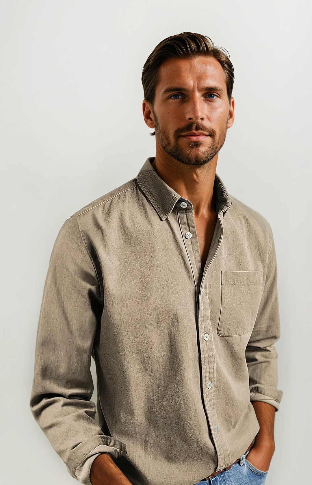 Stellan: Business Casual Shirt | Khaki