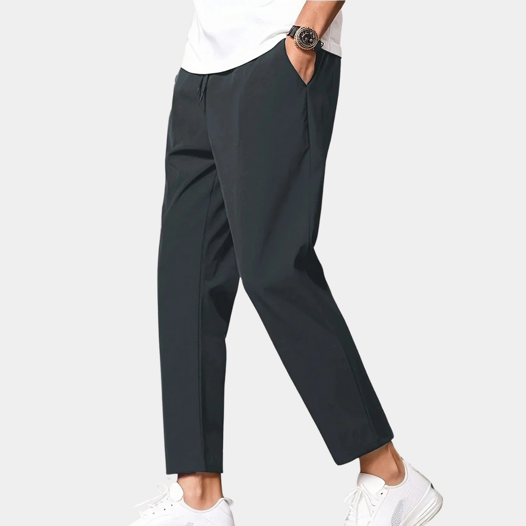 Enzo: Lightweight Tailored Trousers | Grey