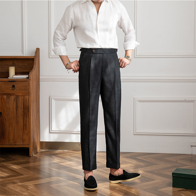 Leano: Classic Linen Trousers | Sand