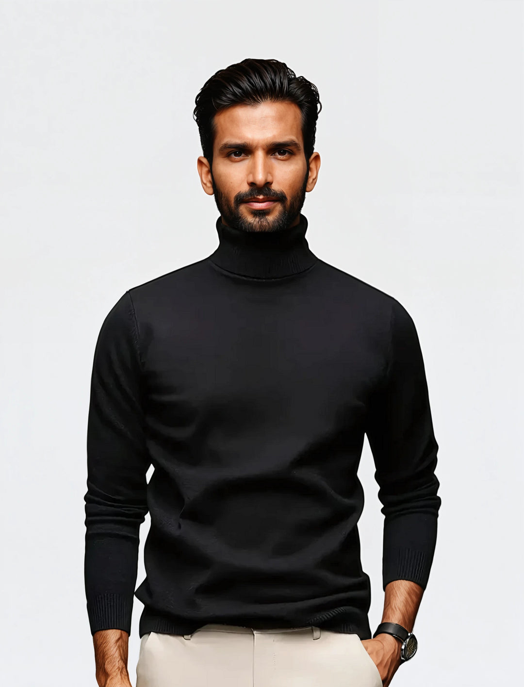 Vision: Polo Neck Jumper | Coffee